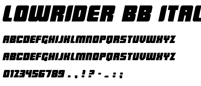 LowRider BB Italic font